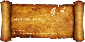 Gertner Alex névjegykártya